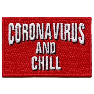 Quarantine and Chill Box Logo Sign Iron On Embroidered Patch - Picture 1 of 2