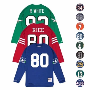 NFL HOF LEGENDS Long Sleeve MITCHELL & NESS Jersey Inspired Knit Top Collection - Picture 1 of 99