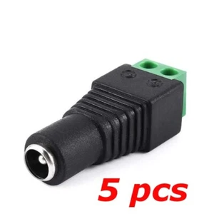 PACK DE 5 - Enchufe de alimentación DC hembra conector de terminal de 2,1 mm x 5,5 mm para atornillar - Imagen 1 de 3