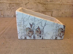 Rustic Vintage Style Winter scene Storage Box crate Kitchen Crate decoupage - Picture 1 of 5