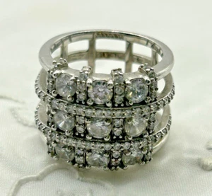 Anillo de plata esterlina JOSE HESS multi piedra circonita cúbica talla 7,75 - Imagen 1 de 6