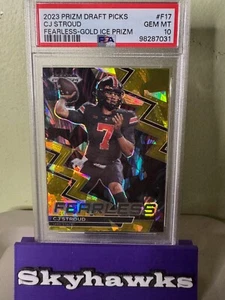 2023 Panini Prizm Draft Picks - Fearless Gold Ice #F-17 C.J. Stroud (RC) PSA 10 - Picture 1 of 5