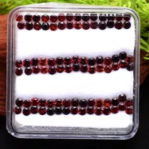 88 Pcs Natural Mozambique Garnet 2.20mm Untreated Round Diamond Cut Gemstones - Picture 1 of 5