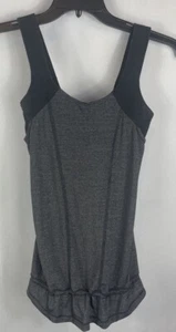 Lululemon Women’s Gray And Black Tank Top Size 4 Drawstring - Picture 1 of 5