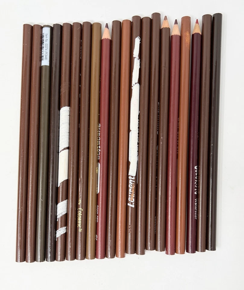 Assorted Colored Pencil Lot - 20 Brown Pencils LAURENTINE PRISMACOLOR BEROL - Image 1 of 1