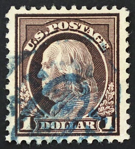 U.S. Used Stamp Scott #518 $1 Franklin. XF. Double Oval Cancel. A Gem! - Picture 1 of 2