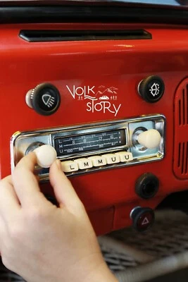 vw фольксваген манекен радио лицевая панель жук разделенный автобус karmann ghia жук слоновой кости - Изображение 1 из 3