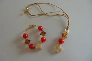 Collar Pulsera Original De Vidrio Murano Joyería Hecha A Mano Nueva Top - Imagen 1 de 10