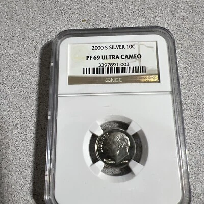 2000 S Silver 10C Roosevelt Dime PF69 Ultra Cameo NGC Classic Brown Label - Image 1 of 2