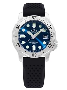 RATIO FreeDiver Professional Sapphire Blue Sunray Dial Quartz RTF023 Mens Watch - Picture 1 of 6