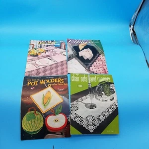 Lot of 4 vintage Clark and Coats crocheting/ knitting instruction books - Picture 1 of 7