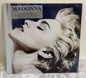MADONNA TRUE BLUE LP & POSTER LIVE TO TELL PAPA DON'T PREACH - Picture 1 of 9