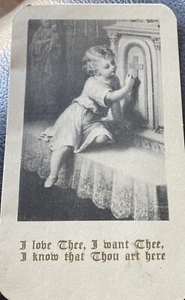 Vintage 1890-1910 Jesus am Tabernakel Heilige Gebetskarte "Ich liebe dich" - Bild 1 von 3