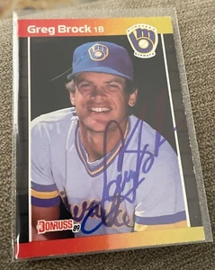 GREG BROCK SIGNED 1989 Donruss #57 MILWAUKEE BREWERS autographed - Picture 1 of 1