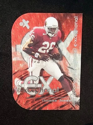 Fleer E-X #13 XC 2000 Thomas Jones E-Xceptional rojo troquelado Foto 1 de 2