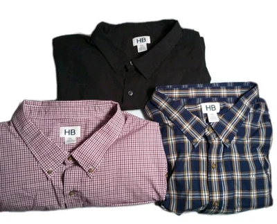 Harbour Bay Men’s 6XL Short Sleeve Button-Up Shirts Lot of 3 – Black, Red Check, - Image 1 of 4