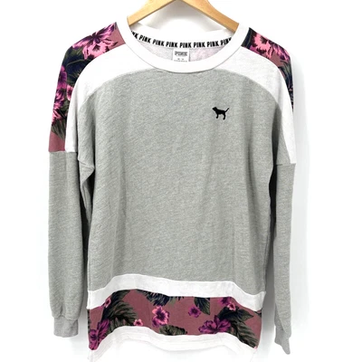 ROSA Victoria's Secret Sudadera Mujer XS Gris LOVE PINK Pullover Floral  Foto 1 de 4