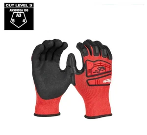 Milwaukee X-Large Red Nitrile Level 3 Cut Resistant Impact Gloves - Picture 1 of 5