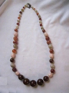 30" Necklace Earthtone Mix of Acrylic Beads Various Sizes Lobster Clasp - Picture 1 of 4