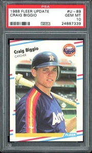 CRAIG BIGGIO 1988 FLEER UPDATE #U 89 PSA 10 RC - Picture 1 of 2