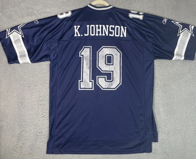 VTG Reebok Jersey Keyshawn Johnson #19 Dallas Cowboys Mens XL 52 Blue NFL See - Image 1 of 4