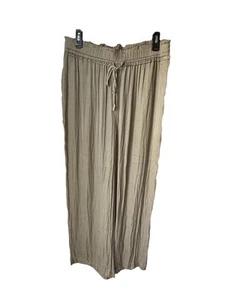 NWT CHRISTIAN LACROIX Womens Satin Wide Leg Olive Green Pants Sz L Whimsigoth - Picture 1 of 17