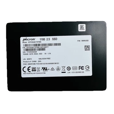 Micron 1100 1TB MTFDDAK1T0TBN 2.5" SATA 6Gb/s SSD 1AR12ABYY - 90% Health - Image 1 of 2