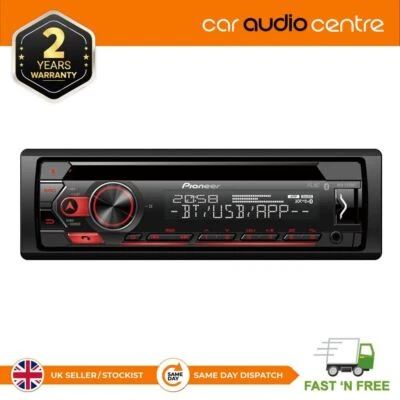 Pioneer DEH-S320BT Car Stereo with Bluetooth USB Aux Android and Spotify Control - Image 1 of 4