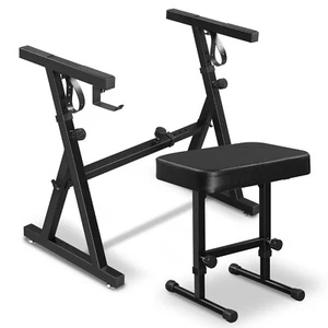 Adjustable Portable Heavy Duty Z Style Piano Stand and Bench for 54-88 Key - Picture 1 of 11