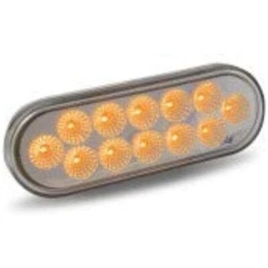 DUAL REVOLUTION RED STOP, TURN & TAIL TO AMBER STROBE LED OVAL LIGHT - Picture 1 of 4