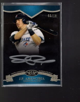 B3935- 2012 Topps Tier One On Rise Autographs Silver Ink #JA J.P. Arencibia/10 - Image 1 of 2