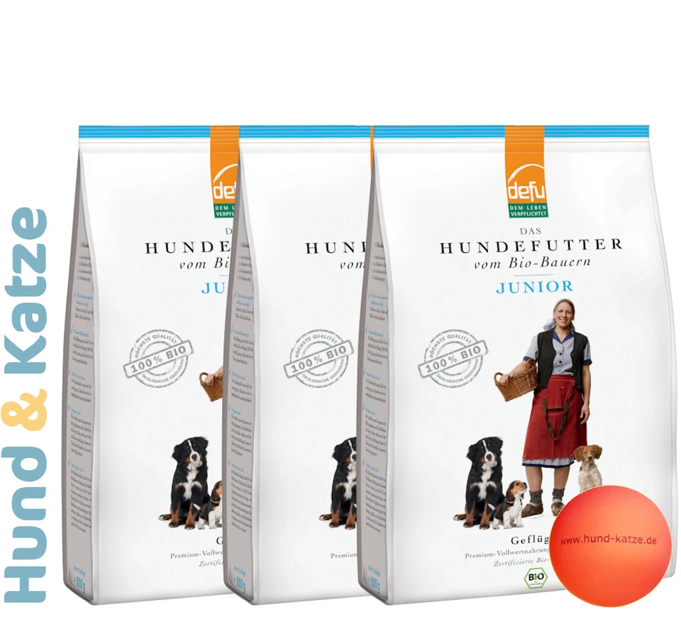 3 x 3 kg defu JUNIOR GEFLÜGEL PREMIUM BIO QUALITÄT VON DEMETER + GRATIS-BALL - Bild 1 von 1