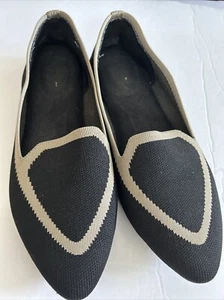 Birdies - women’s blackbird Jet flats knit shoes black/tan size 8 - Picture 1 of 13