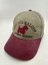 Red Dog Saloon Juneau Alaska Red Beige Embroidered Adjustable Baseball Cap Hat