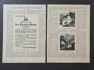 Bericht - Eröffnung der Tiroler Bahn über den Brenner - Brennerbahn - Bild 1 von 2