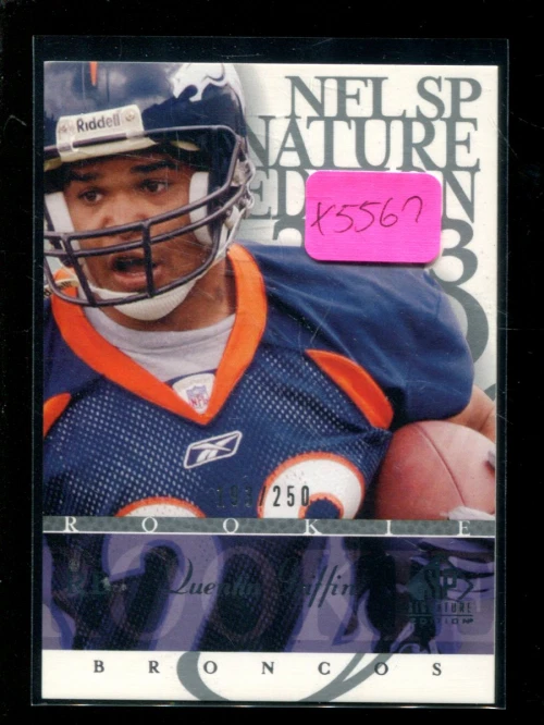 x5567 - 2003 SP Signature #190 Quentin Griffin RC /250 - NM-MT - Image 1 of 1