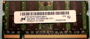 Micron MT16HTF51264HZ-800C1 4GB DDR2-800Mhz PC2-6400 SODIMM Laptop Memory RAM - Picture 1 of 1