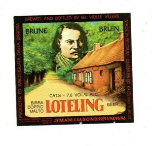 Belgium - Vintage Beer Label - Br. Vieille Villers - Loteling Brune