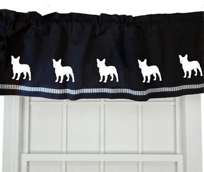 Bulldog Francés Perro Ventana Cenefa Cortina Color Opciones Frenchie Foto 1 de 4