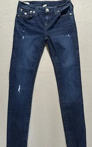 True Religion Halle Jeans Womens Dark Wash Denim Mid Rise Super Skinny Size 29 - Picture 1 of 13