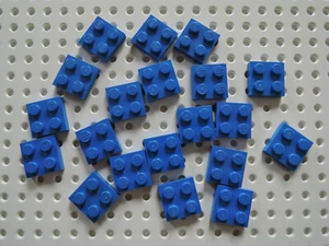 Lego 20 x Platte Bauplatte flach 2x2 3022 blau - Bild 1 von 1