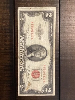 1953 series A $2 dollar bill OFF CENTER - Image 1 of 2