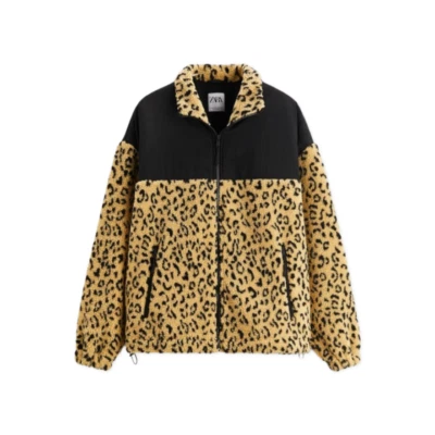 ZARA MAN FLEECE JACKET LEOPARD SZ S-XL - Image 1 of 4