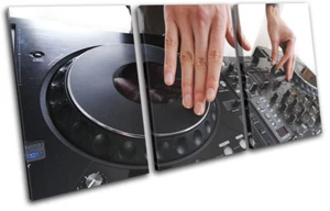 Decks Vinyl Turntables Mixing DJ Club TREBLE CANVAS WALL ART Picture Print - Picture 1 of 1