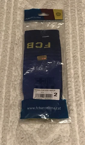 FC Barcelona Socks Medias Portero Barca Blue 100% Acrylic NWT Cover