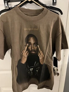 Primitive x 2Pac Tupac T Shirt Mens Med Brown Rap Street Wear Hip Hop - Picture 1 of 4