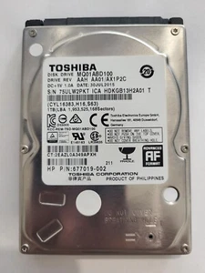 MQ01ABD100, HDKGB13H2A01T, AA01/AX1P2C, 30 JUL 2015, Toshiba 1Tb 2.5" SATA HDD - Picture 1 of 2