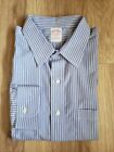 Brooks Brothers Shirt Cotton Button Up Long Sleeve Striped Non-Iron Size 17-1/2