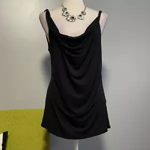 Camiseta sin mangas halógena negra con cuello capucha grande - Imagen 1 de 5