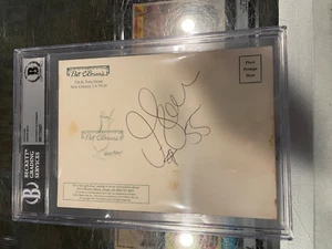 JUNIOR SEAU SIGNED PAT O'BRIEN'S NEW ORLEANS BAR POSTCARD BECKETT - Picture 1 of 2